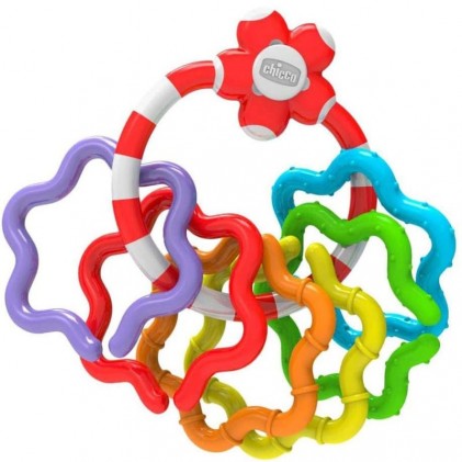 Chicco colorful teething rings for gum relief and sensory development