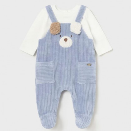 mayoral velour pyjamas for baby boy blue