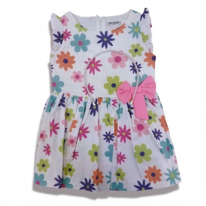 Children's Floral Dress With Tie