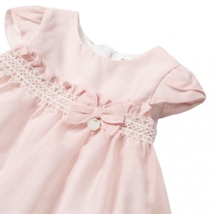 Βρεφικό Φόρεμα Ροζ Με Δαντέλα