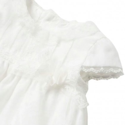 Βρεφικό Φόρεμα Λευκό Με Δαντέλα