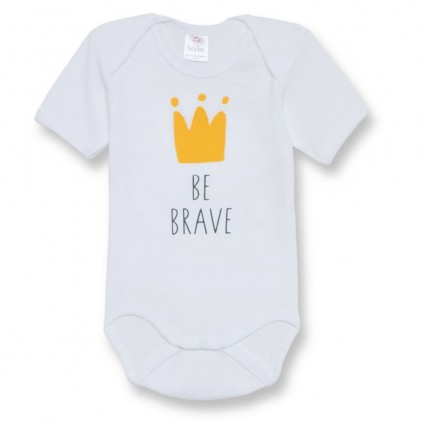 baby bodysuit sort sleeve white Be Brave