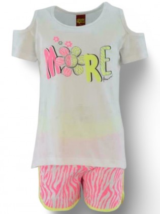 Children's strap set t-shirt Fuschia Love