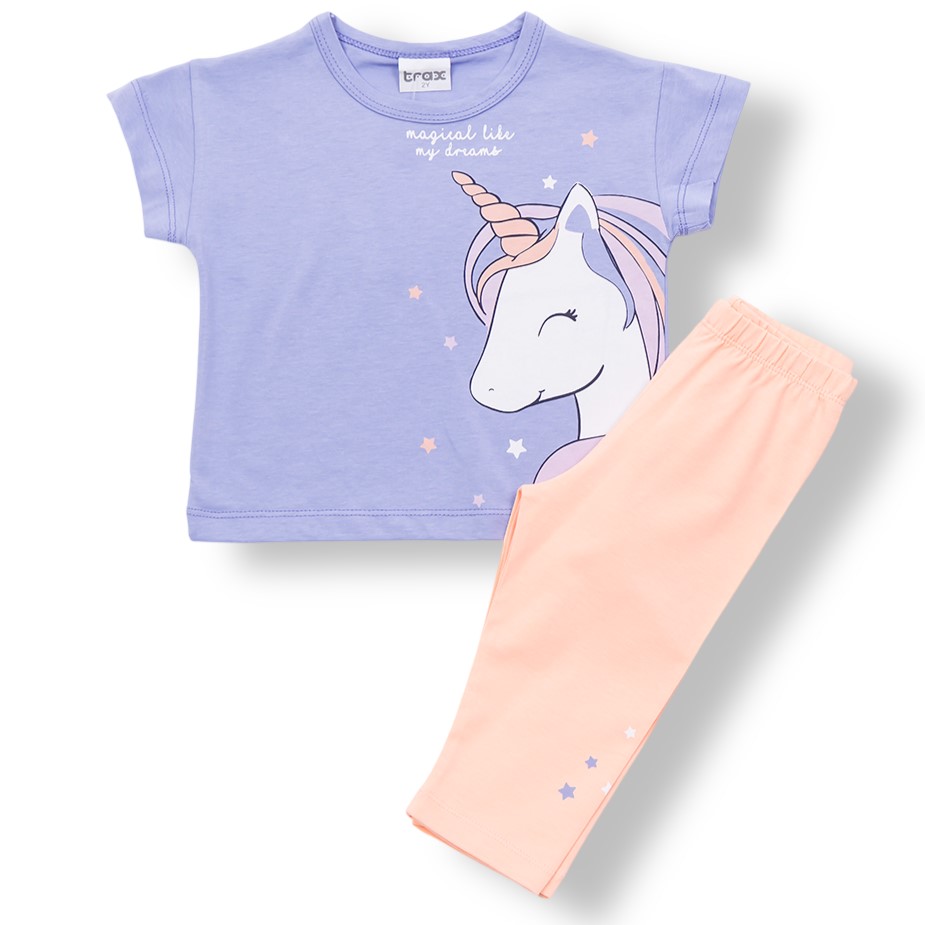 Summer Clothing Set For Girls Unicorn