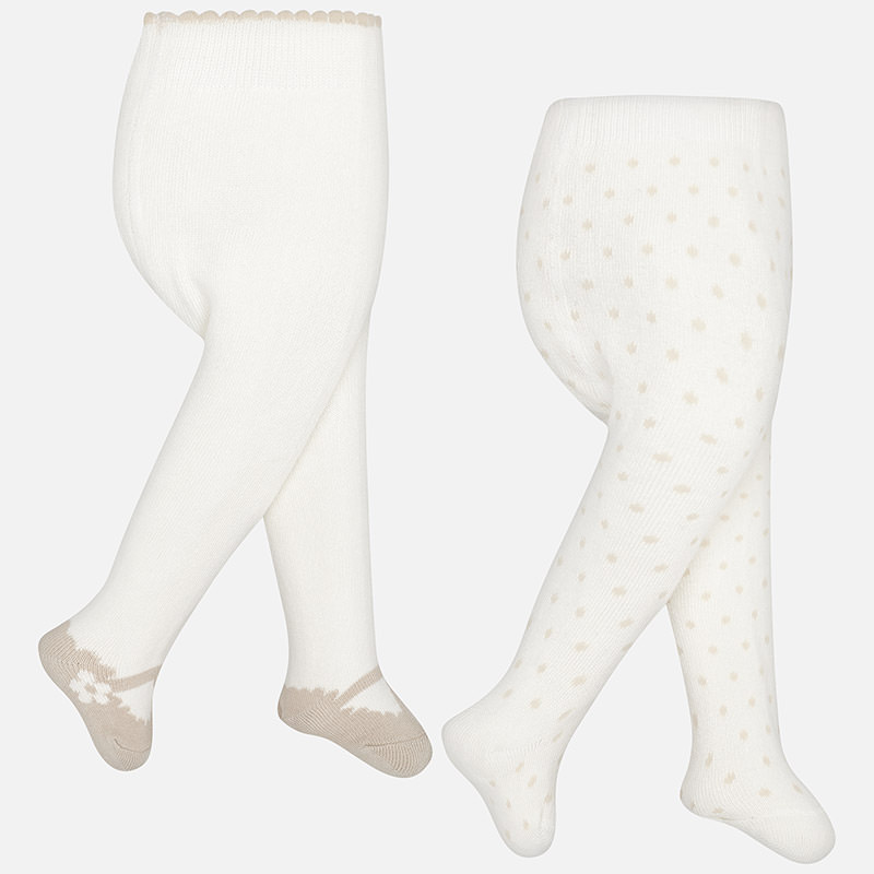 Tights for baby and girl cream