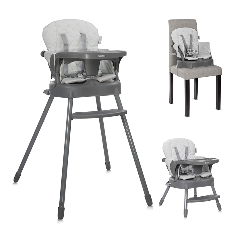 Καρεκλάκι Φαγητού Lorelli Siesta 3in1 Grey Leather