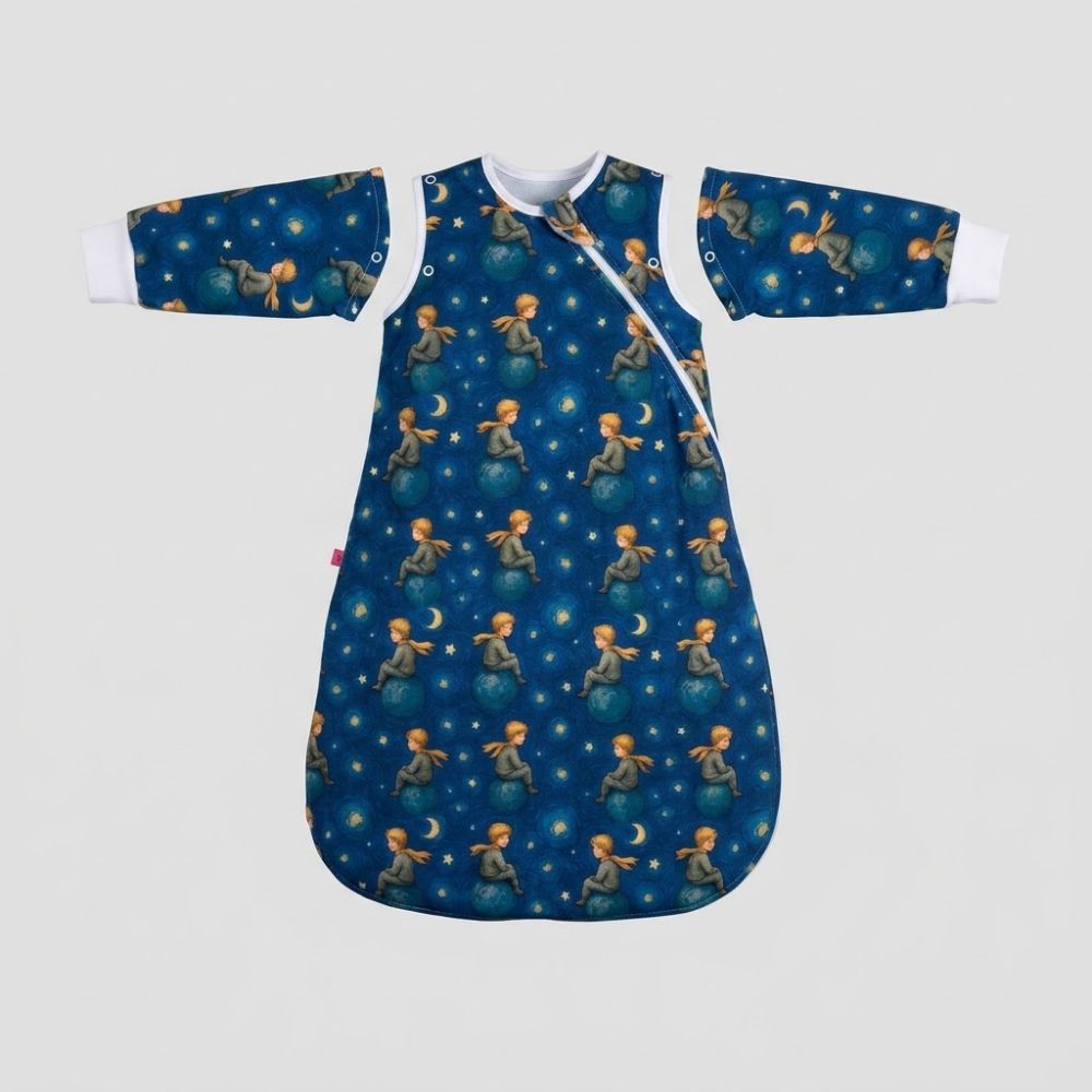 Tender Baby & Toddler 2.5 Tog Sleeping Bag "The Little Prince" Detachable Sleeves 100% Cotton Oeko-Tex - Code 27961