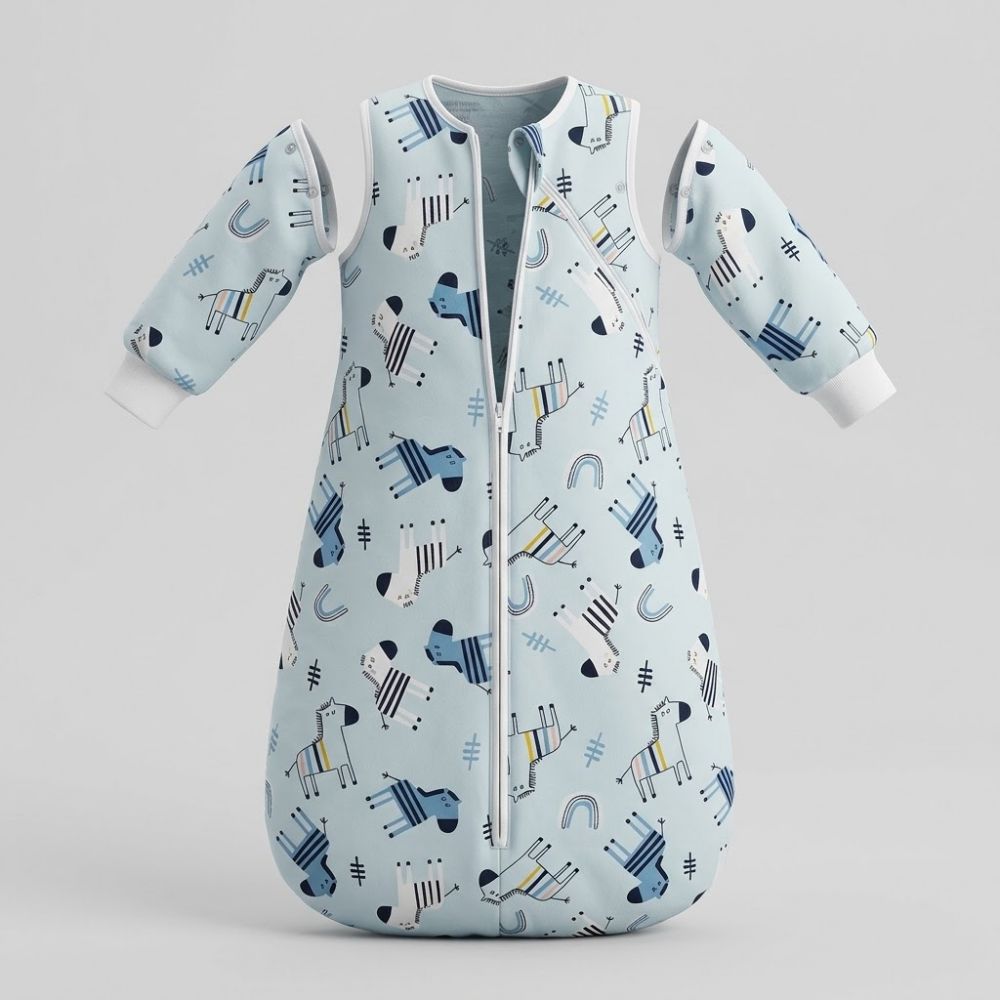 Tender Baby & Toddler Winter Sleeping Bag 2.5 Tog Organic Cotton Detachable Sleeves Oeko-Tex Certified