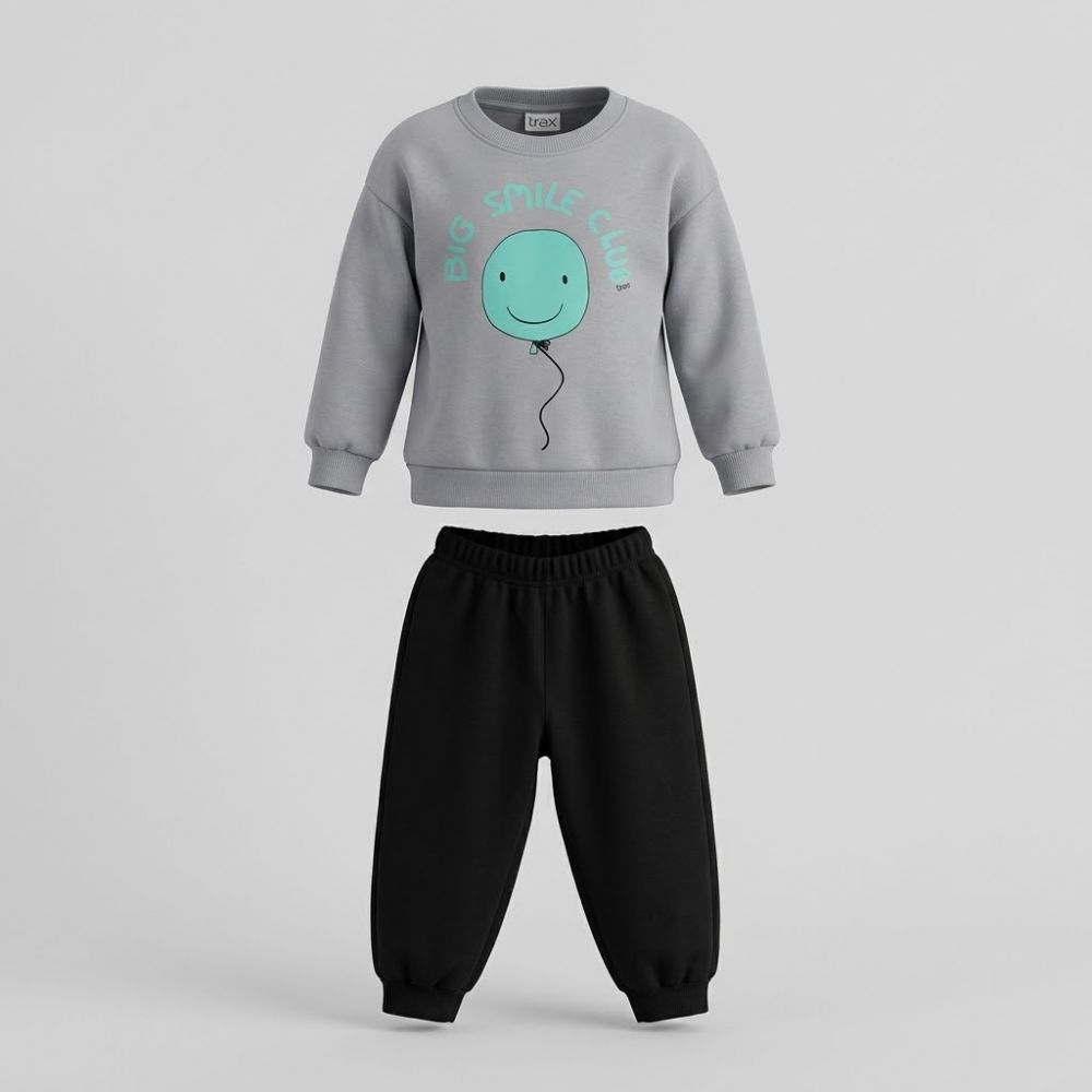 Trax Kids Winter Tracksuit Set "BIG SMILE CLUB" Grey & Black