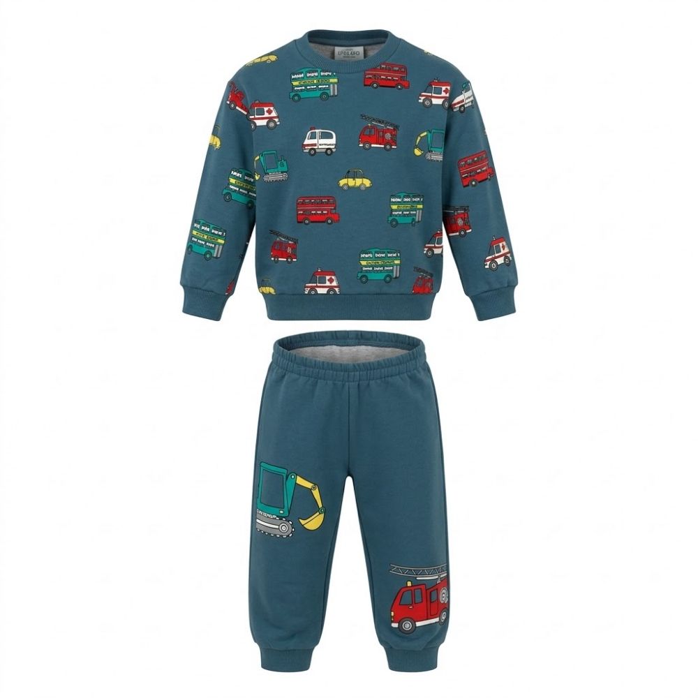 Trax Kids Tracksuit Set with Vehicles Pacific Color